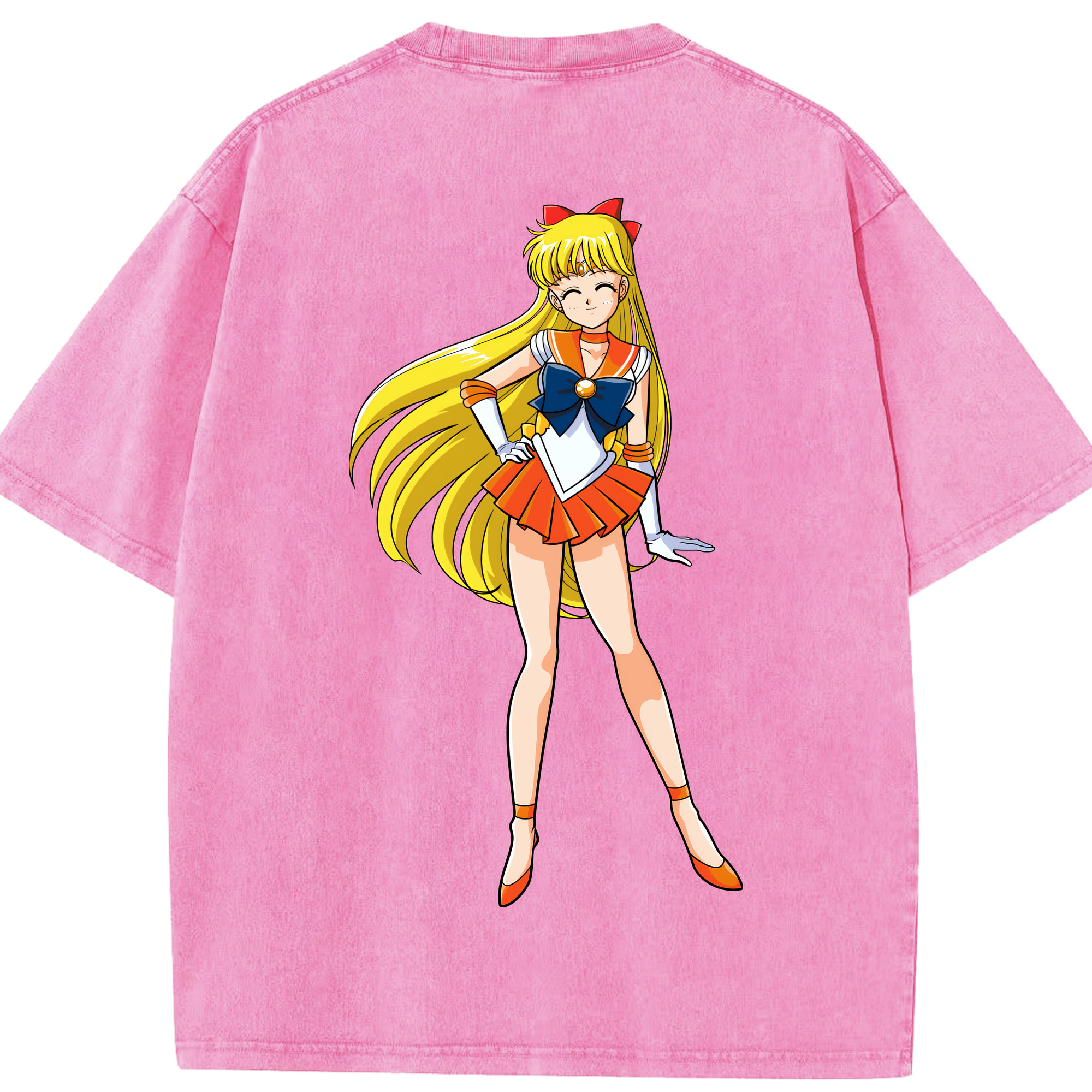 （画像用） 美少女戦士セーラームーン 愛野 美奈子 あいの みなこ Sailor Moon Aino Minako 綿100% ヴィンテージ風 半袖Tシャツ（背面プリント）